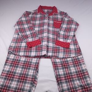Liz Claiborne Red Plaid Pajama Set Size XXL
